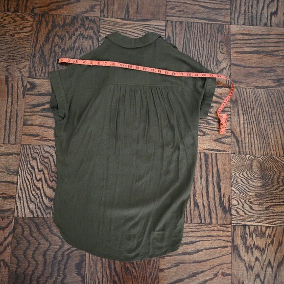 Madewell Central Drapey Shirt in Army Green – XS - Picture 8 of 13